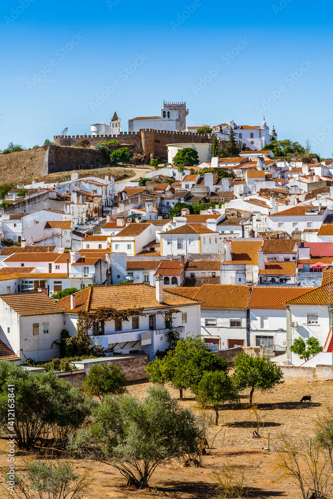 Cityscape of historic town of Estremoz, Alentejo. Portugal