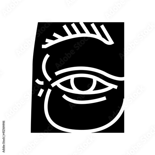eye bag edema glyph icon vector. eye bag edema sign. isolated contour symbol black illustration