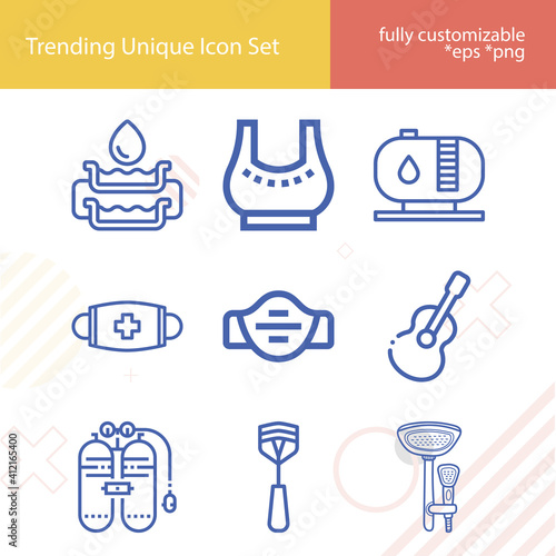 Simple set of neck related lineal icons.