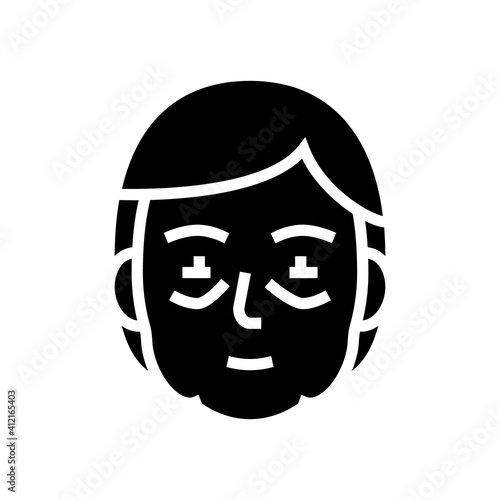 face edema health problem glyph icon vector. face edema health problem sign. isolated contour symbol black illustration
