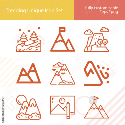Simple set of stability related lineal icons.