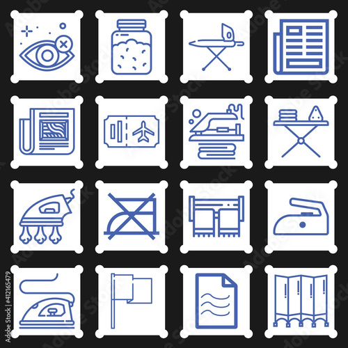 16 pack of folded  lineal web icons set