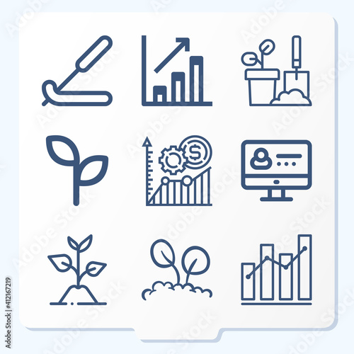 Simple set of 9 icons related to popularity