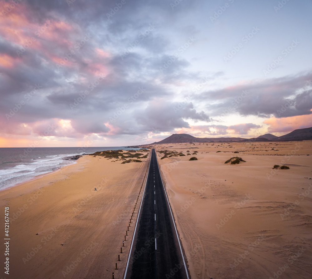 Fototapeta premium Dunes of Corralejo at Fuerteventura –&nbsp;Spain.