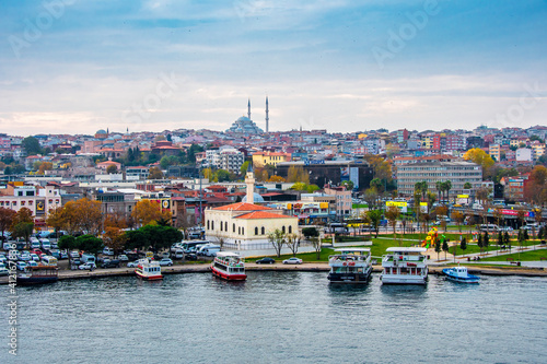 Fatih district  view near Golden Horn in Istanbul.
