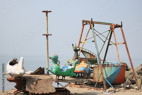 Wallpaper Mural old and abandoned hammocks near beach due to covid pandemic Torontodigital.ca