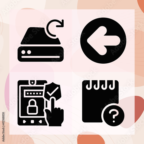 Simple set of drive related filled icons