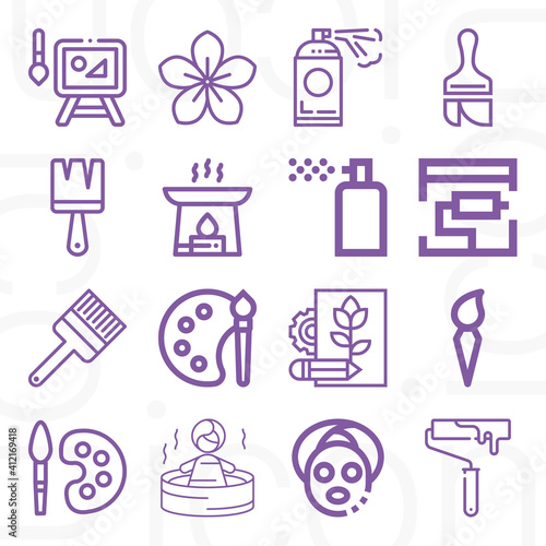 16 pack of prime  lineal web icons set