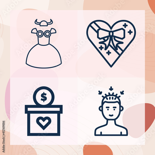 Simple set of donor related lineal icons