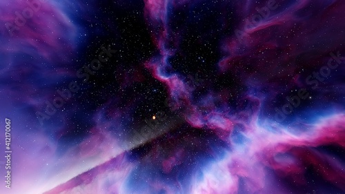 Tablou Canvas Nebula in space, space HDRI, epic space background 3d render