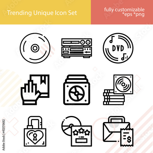 Simple set of oath related lineal icons.