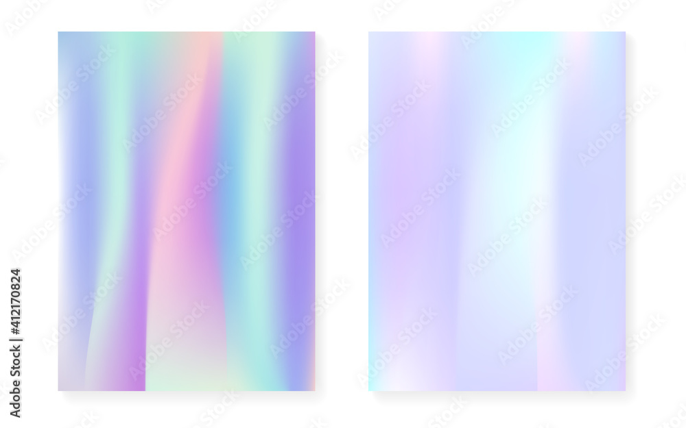 Hologram gradient background set with holographic cover. Hologram gradient background set with holographic cover.
