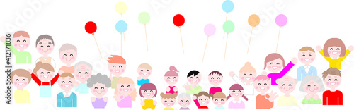 人々と風船