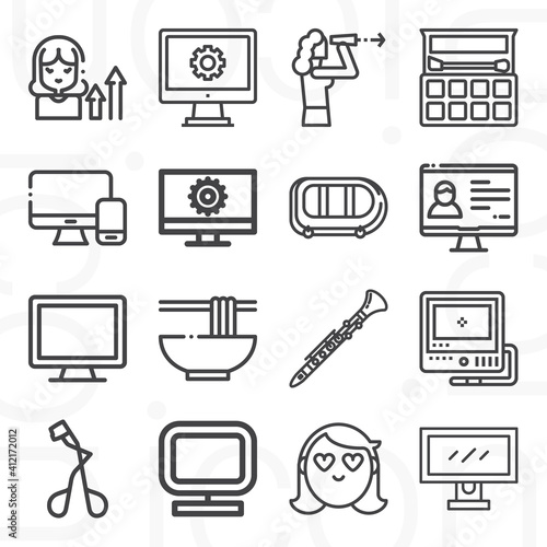 16 pack of african  lineal web icons set