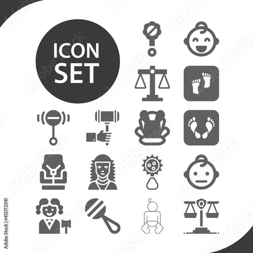 Simple set of innocence related filled icons.