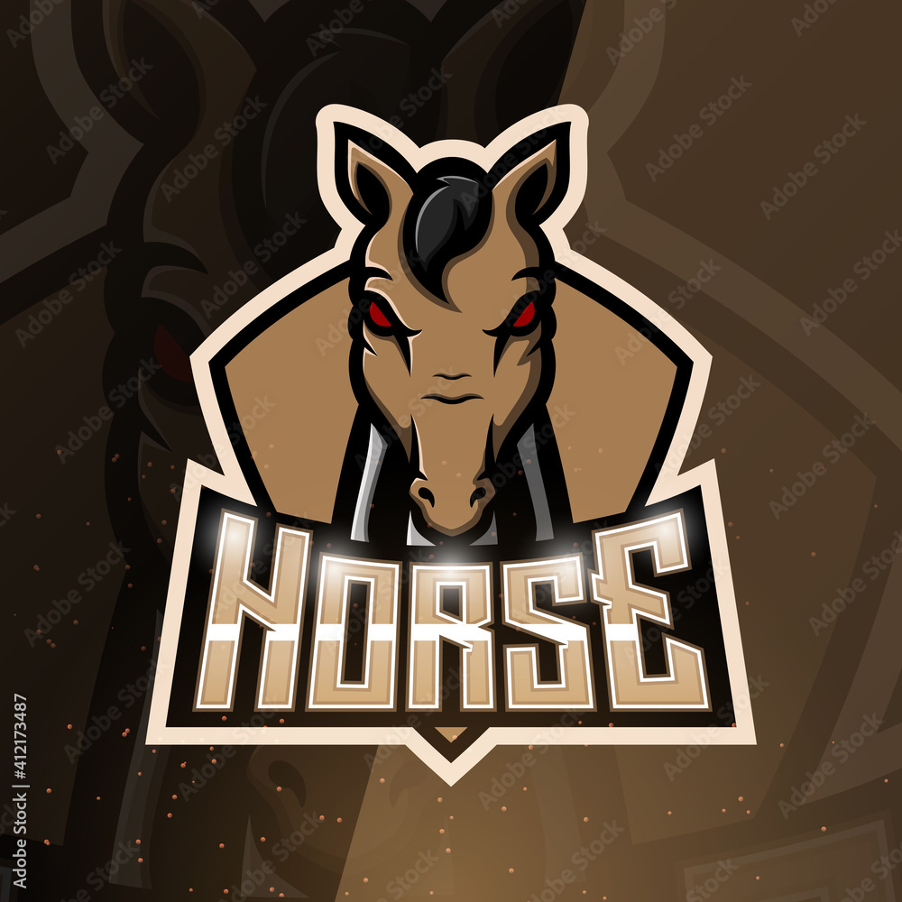 Horse mascot esport logo design Stock Vector | Adobe Stock