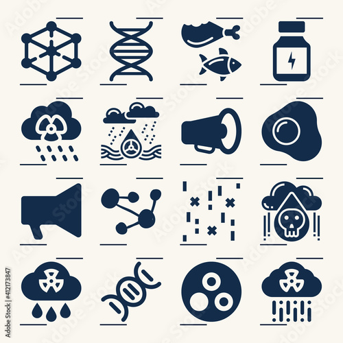 Simple set of nucleic related filled icons.