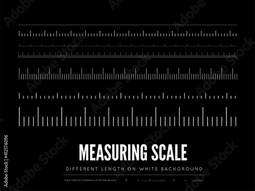 Measuring rulers of different scale, length and shape. Vector elements photo