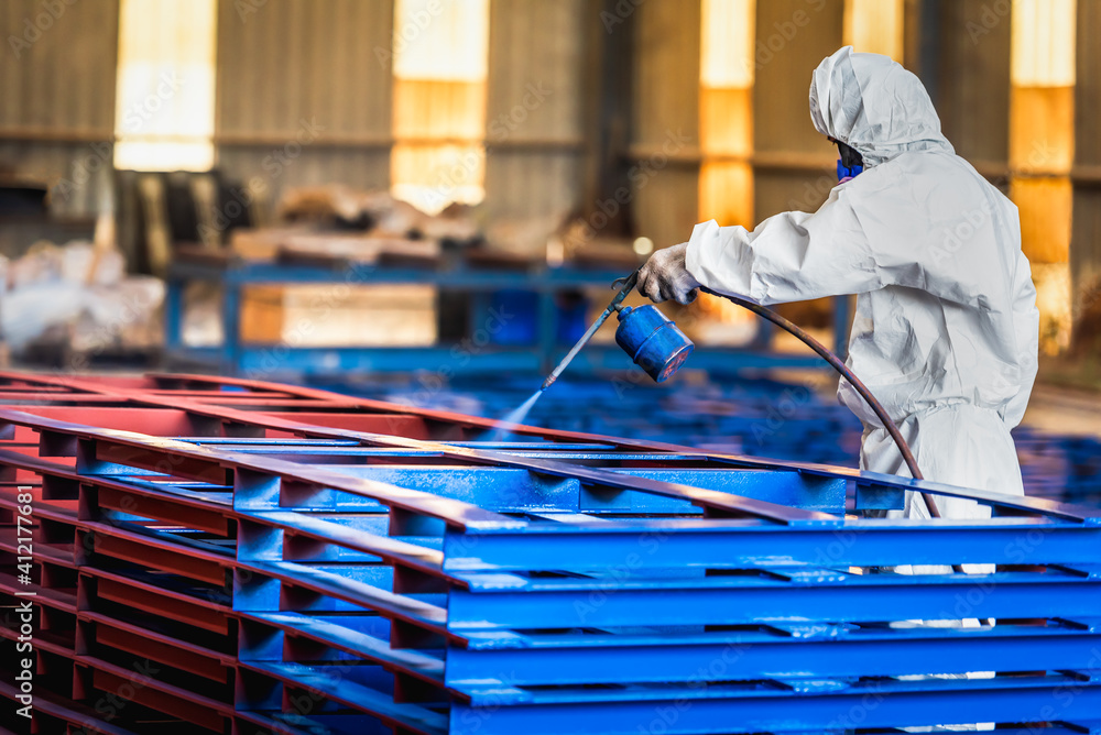 Airless Spray Painting, Worker painting on steel structure fabricated  surface by airless spray gun for protection rust and corrosion. Photos |  Adobe Stock