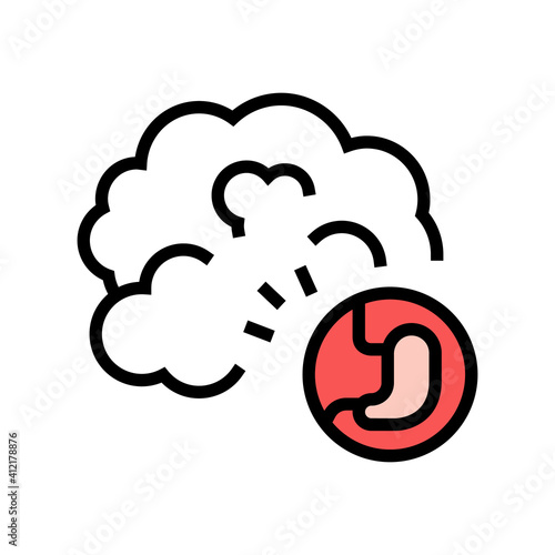gassing digestion system color icon vector. gassing digestion system sign. isolated symbol illustration