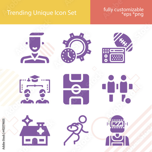 Simple set of completion related filled icons.
