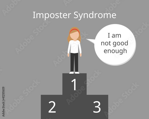 Impostor Syndrome and make you feel that you are still not good enough vector