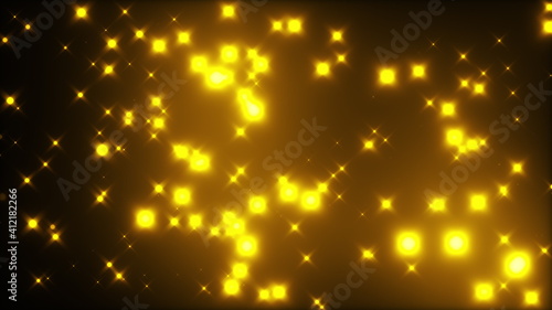 Starglow, computer generated. 3d rendering beautiful glittering stars on a black backdrop. photo