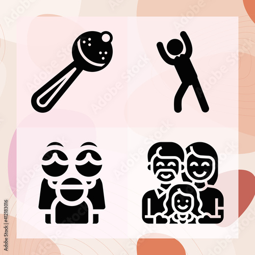 Simple set of siblings related filled icons