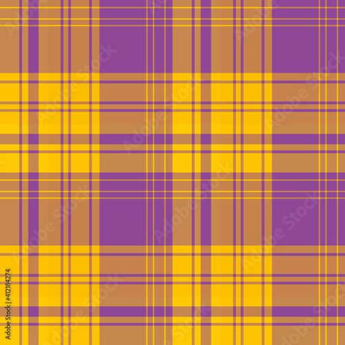 Seamless pattern in violet and yellow colors for plaid, fabric, textile, clothes, tablecloth and other things. Vector image.