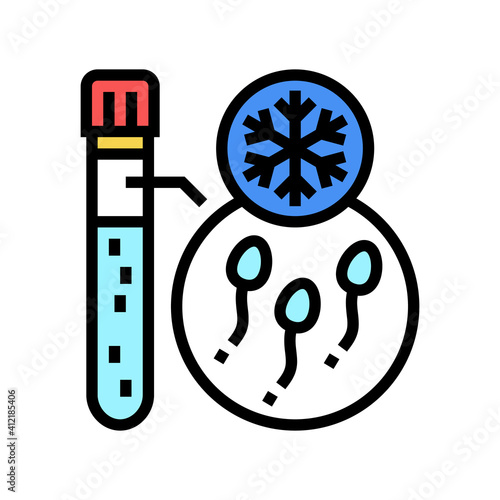 freezing sperm color icon vector. freezing sperm sign. isolated symbol illustration