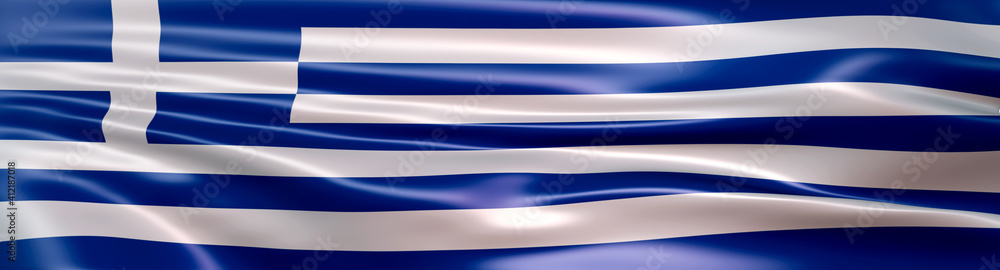 3D illustration of the national flag of Greece rendered in large wide format 3D illustration of the national flag of Greece rendered in large wide format