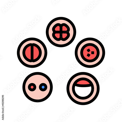 cell development color icon vector. cell development sign. isolated symbol illustration