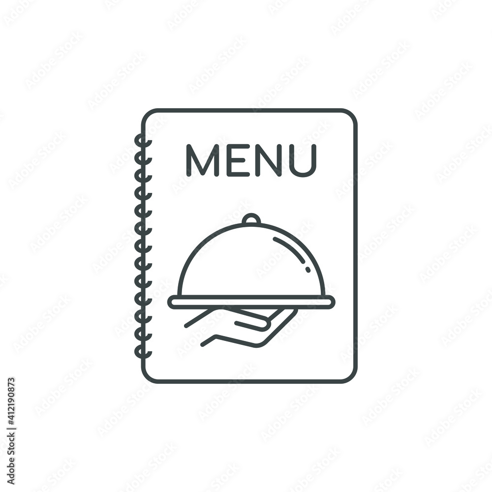 Menu book icon design isolated on white background. Vector illustration Menu book icon design isolated on white background. Vector illustration