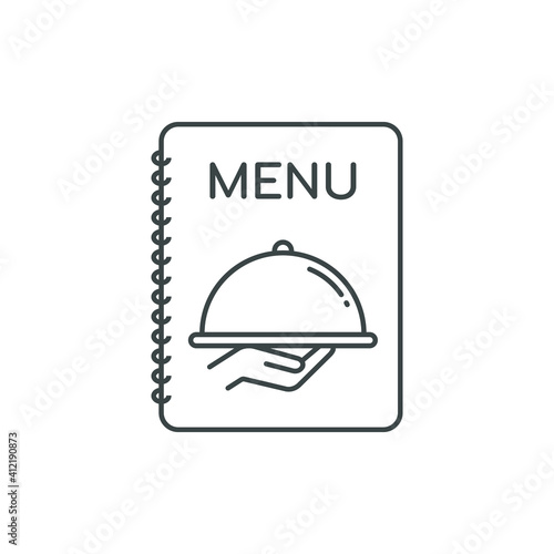 Menu book icon design isolated on white background. Vector illustration