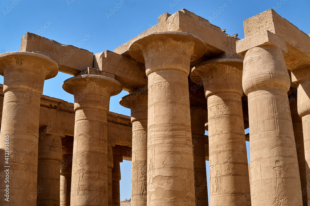 Detail of a colonade from the temple of Ramesses II - Ramesseum - Western bank, Luxor, Egypt