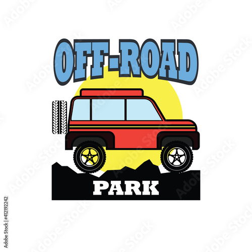 off-road 4x4 suv car logo emblems and insignia. vector illustration