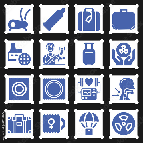 16 pack of assisted  filled web icons set