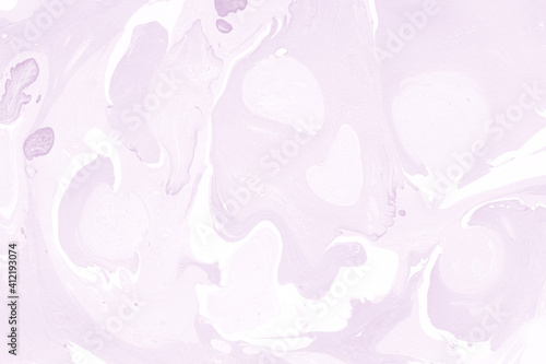 Pink marble ink texture on watercolor paper background. Marble stone image. Bath bomb effect. Psychedelic biomorphic art.
