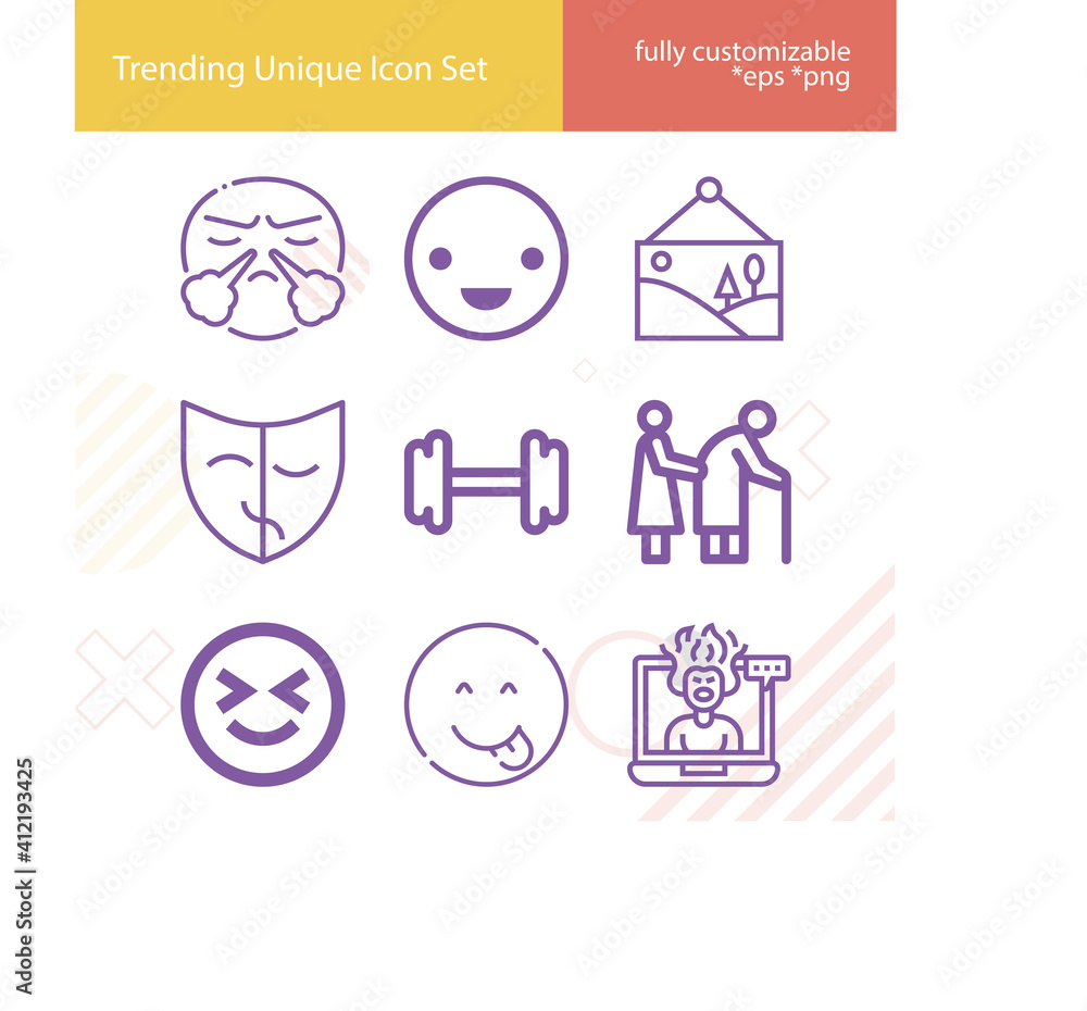 Simple set of emotional related lineal icons. Simple set of emotional related lineal icons.