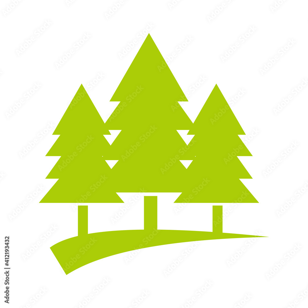 Fototapeta premium green pine trees logo icon template vector 