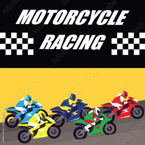 motorcycle racing poster and banner. vector illustration