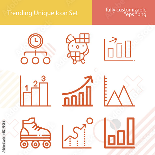 Simple set of vertex related lineal icons.