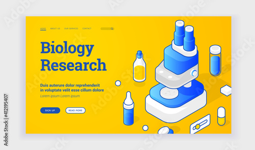 Homepage of modern Internet resource about research in biology