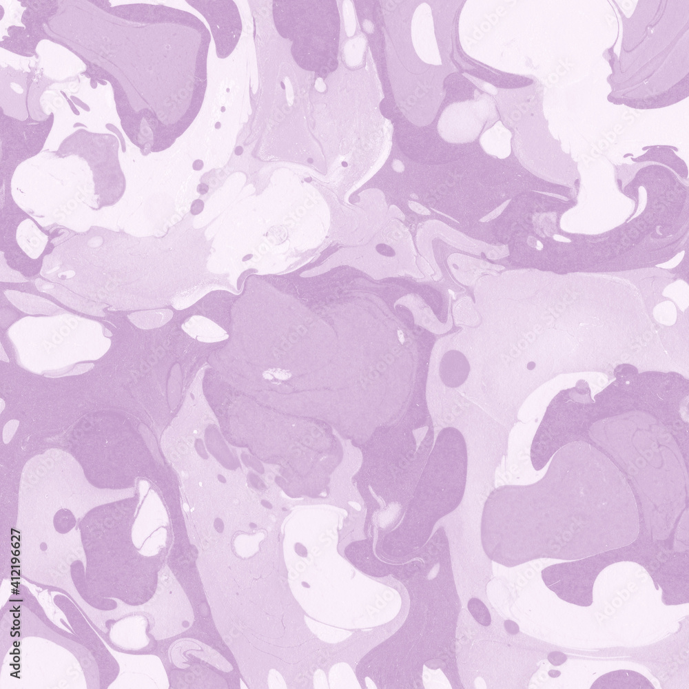 Fototapeta premium Pink marble ink texture on watercolor paper background. Marble stone image. Bath bomb effect. Psychedelic biomorphic art.