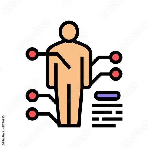 points on human bosy of gout disease color icon vector. points on human bosy of gout disease sign. isolated symbol illustration