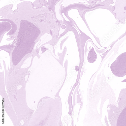 Pink marble ink texture on watercolor paper background. Marble stone image. Bath bomb effect. Psychedelic biomorphic art. © artistmef