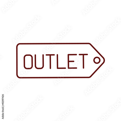 Outlet store RGB color icon. Clothing shop. Manufacture prices for clothes. Bargain prices for products. Smart shopping. Consumerism and commerce. Retail business. Isolated vector illustration