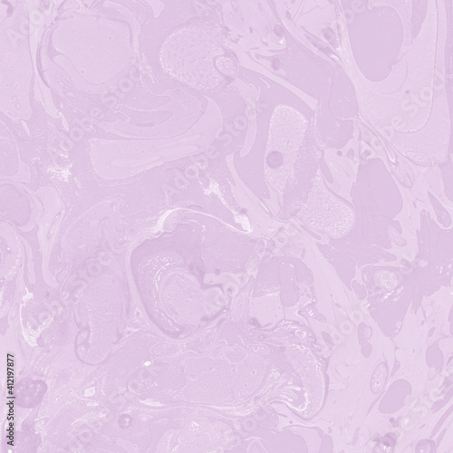 Pink marble ink texture on watercolor paper background. Marble stone image. Bath bomb effect. Psychedelic biomorphic art.