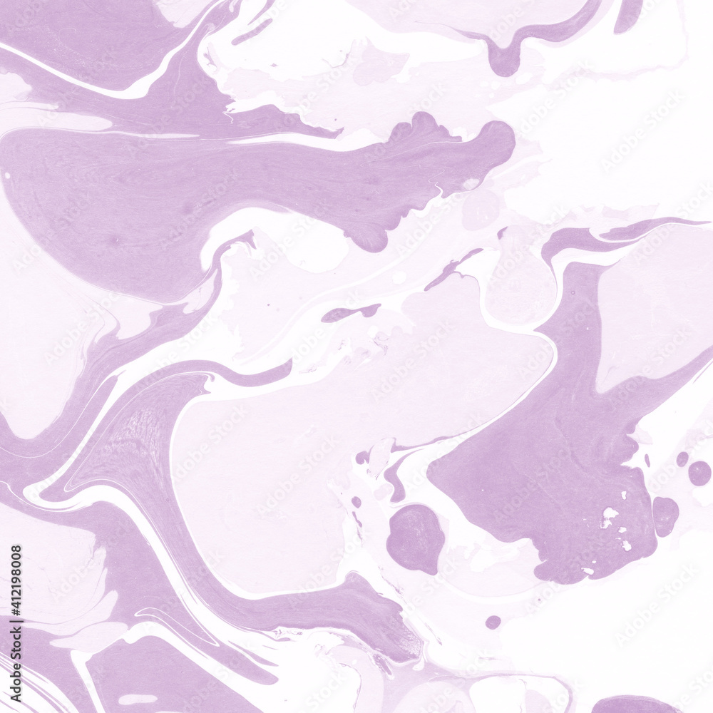 Obraz premium Pink marble ink texture on watercolor paper background. Marble stone image. Bath bomb effect. Psychedelic biomorphic art.