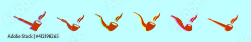 set of tobacco pipe cartoon icon design template with various models. vector illustration isolated on blue background